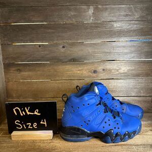 Big Kids Nike Air Max‎ Barkley Blue Mid Athletic Basketball Shoes Sneakers 4 Y
